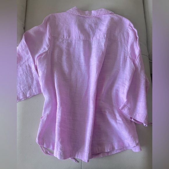 Sigrid Olsen 100% Linen Pink Tunic Top - Picture 2 of 5